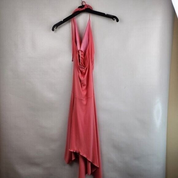 Vintage 90s Epilogue Womens Halter Dress Small Pink Asymmetrical Gilmore Girls - Picture 2 of 8